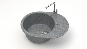 Мойка мат. Модель 10/Q8 (темн.сер). карел. камень ZETT led.