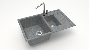 Мойка мат. Модель 210/Q8 (темн.сер). карел. камень ZETT led.