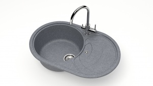 Мойка мат.Модель 33/Q8 (темн.сер.) карел.камень ZETT lab.