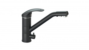 Смеситель матовый КМ010/Q4 (черн). Карельский камень