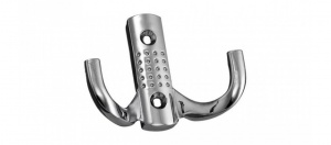 Крючок двухрожковый 2342В перфорация, хром (50шт.)