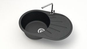 Мойка мат. Модель 110/Q4 (черн). карел. камень ZETT lad.