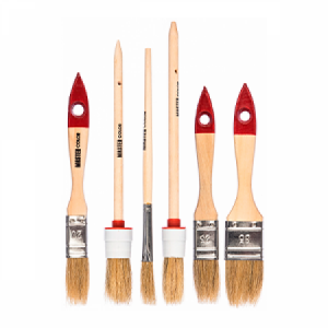 Набор из 6 кистей с деревянными ручками: флейц.кисть 20 мм, 3 мм (55% топс); круглая кисть d20 мм