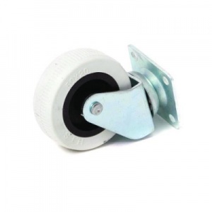 Колесо поворотное на площадке д=50 белая резина (нагр.35кг)(321)