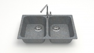 Мойка мат. Модель 260/Q8 (темн.сер). карел. камень ZETT led.