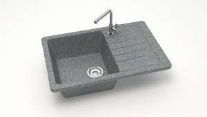 Мойка мат. Модель 16/Q8 (темн.сер). карел. камень ZETT led.