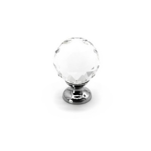 Ручка-кнопка Crystal 22012.00.38S стекло (гранка), хром, D30, Metakor