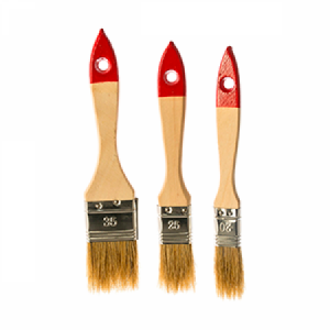 Набор из 3-х флейцевых кистей с деревянными ручками: ширина 20, 25, 35 мм, натур. щетина, 55% топс.