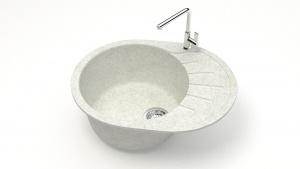 Мойка мат. Модель 10/Q15 (бел.гранит). карел. камень ZETT led.