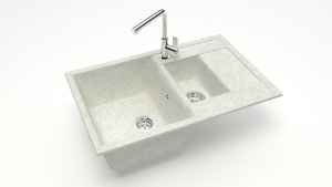 Мойка мат. Модель 210/Q15 (бел.гранит). карел. камень ZETT led.