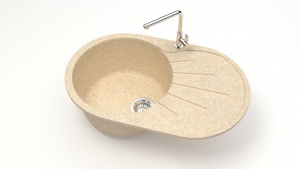 Мойка мат. Модель 110/Q6 (слон.кость). карел. камень ZETT led.