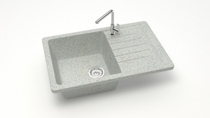 Мойка мат. Модель 16/Q10 (светл.сер). карел. камень ZETT led.