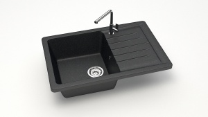 Мойка мат. Модель 16/Q4 (черн). карел. камень ZETT lad.