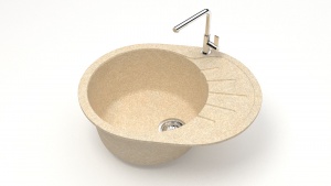 Мойка мат. Модель 10/Q6 (слон.кость). карел. камень ZETT led.