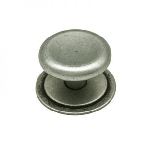 Ручка-кнопка Aruba 13.4144.59 матовое олово, D40/H29, с основанием, Metakor