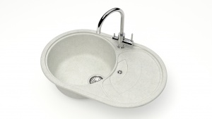 Мойка мат. Модель 33/Q15 (бел.гранит). карел. камень ZETT led.