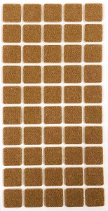 РС6020 20х20 mm Подпятник войлочный коричневый