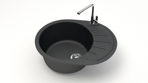 Мойка мат. Модель 10/Q4 (черн). карел. камень ZETT led.