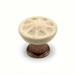 Ручка-кнопка Country 19.6701.33 состаренная медь, фафор трещинки, D33, Metakor