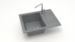 Мойка мат. Модель 150/Q8 (темн.сер). карел. камень ZETT led.