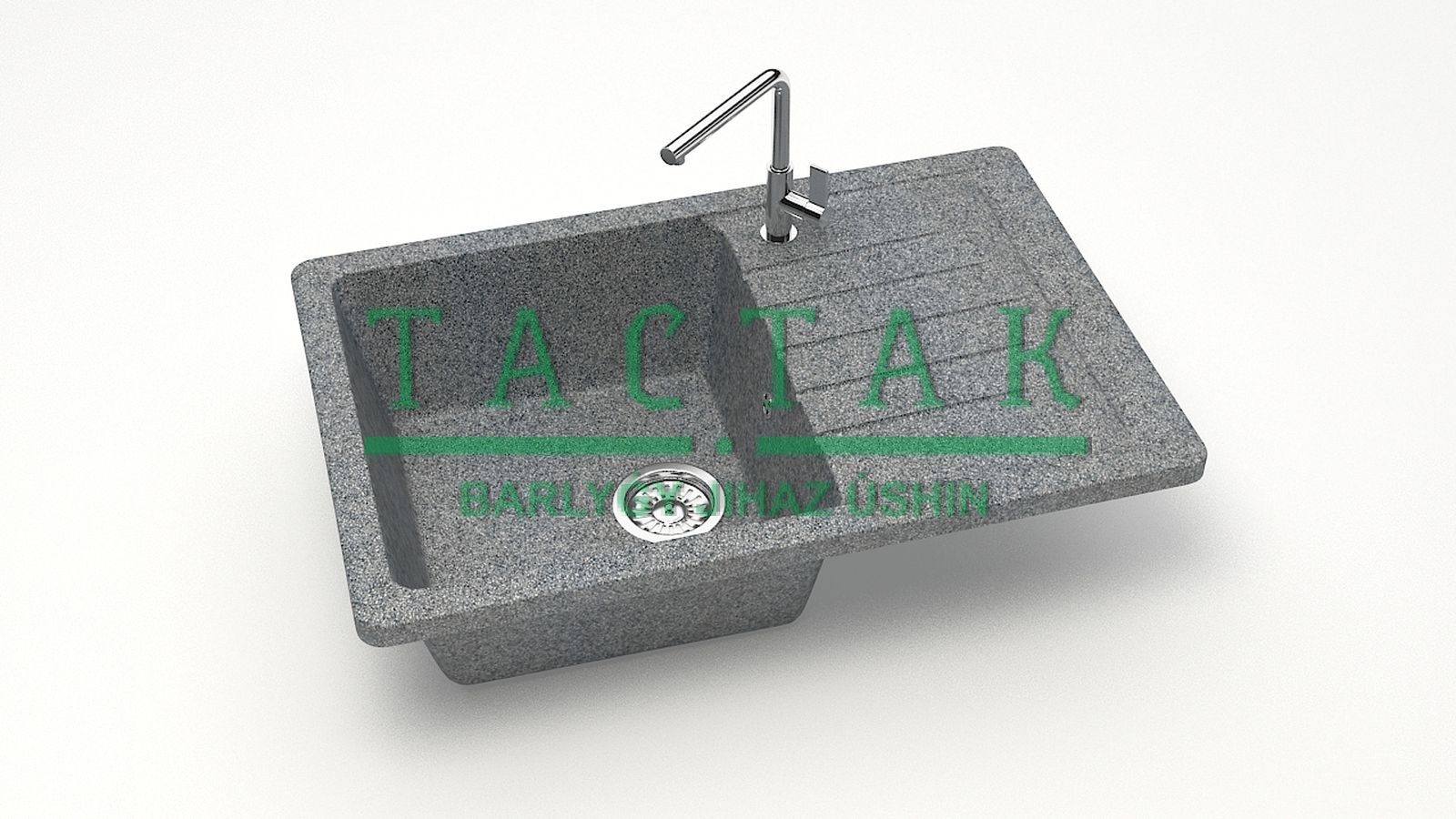 Мойка мат. Модель 16/Q8 (темн.сер). карел. камень ZETT led.