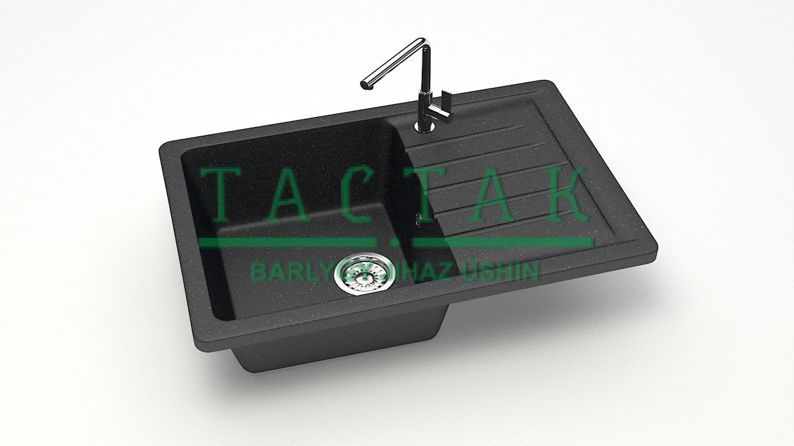 Мойка мат. Модель 16/Q4 (черн). карел. камень ZETT lad.