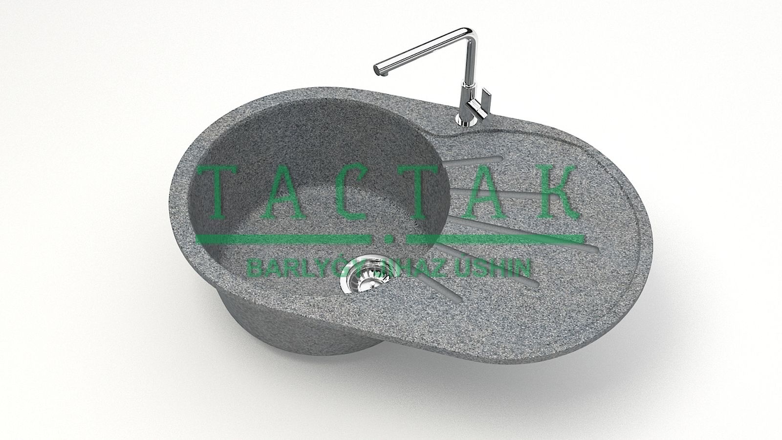 Мойка мат. Модель 110/Q8 (темн.сер). карел. камень ZETT lad.