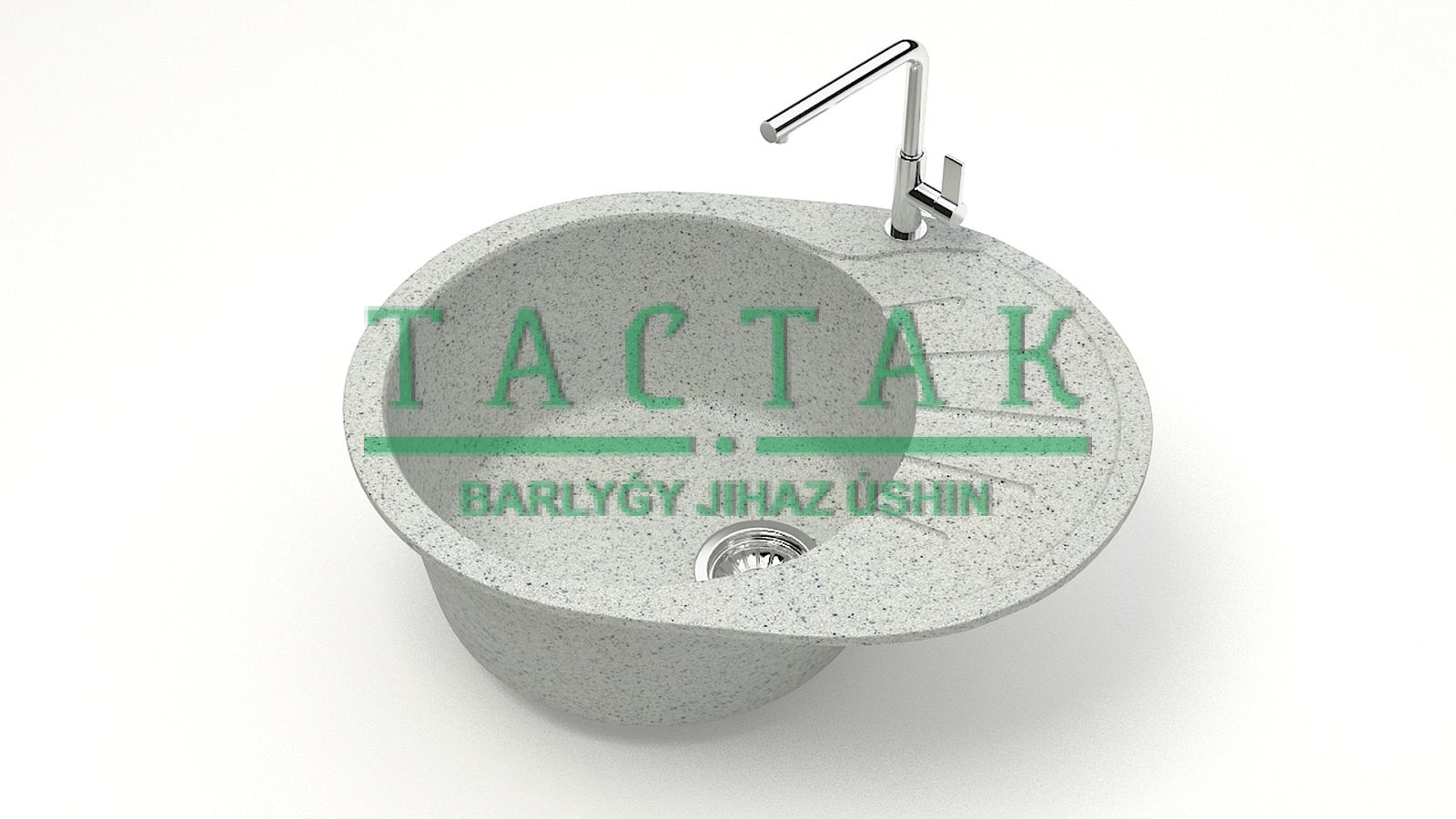 Мойка мат. Модель 10/Q10 (светл.сер). карел. камень ZETT lad.