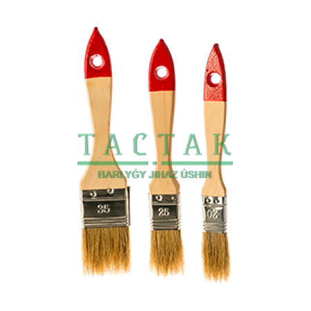 Набор из 3-х флейцевых кистей с деревянными ручками: ширина 20, 25, 35 мм, натур. щетина, 55% топс.