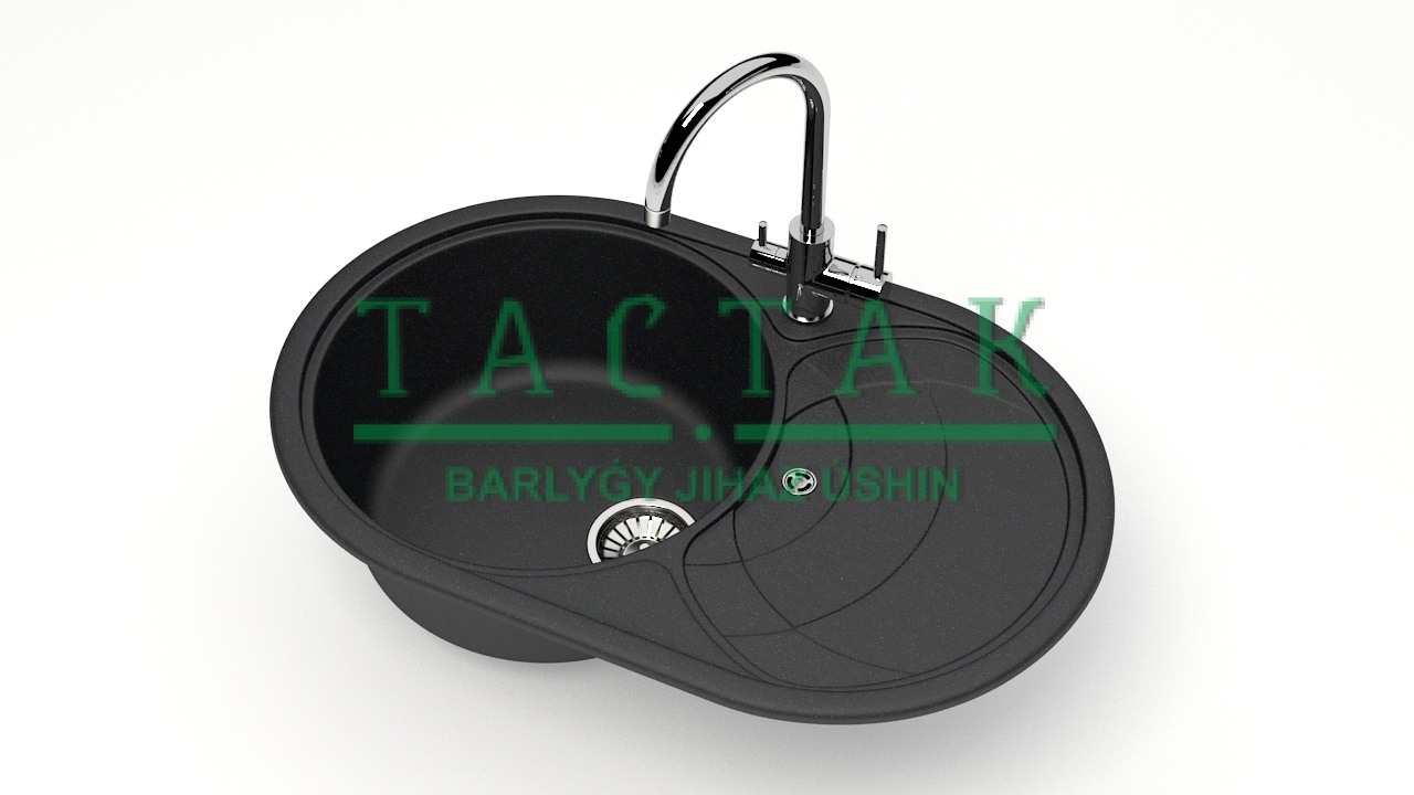 Мойка мат.Модель 33/Q4 (черн.) карел.камень ZETT lab.