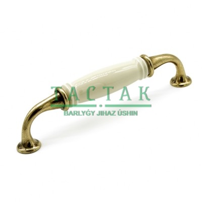 Ручка-скоба Limoges 11.3800.68 бронза, крем. фарфор, 128, Metakor