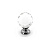 Ручка-кнопка Crystal 22012.00.38S стекло (гранка), хром, D30, Metakor