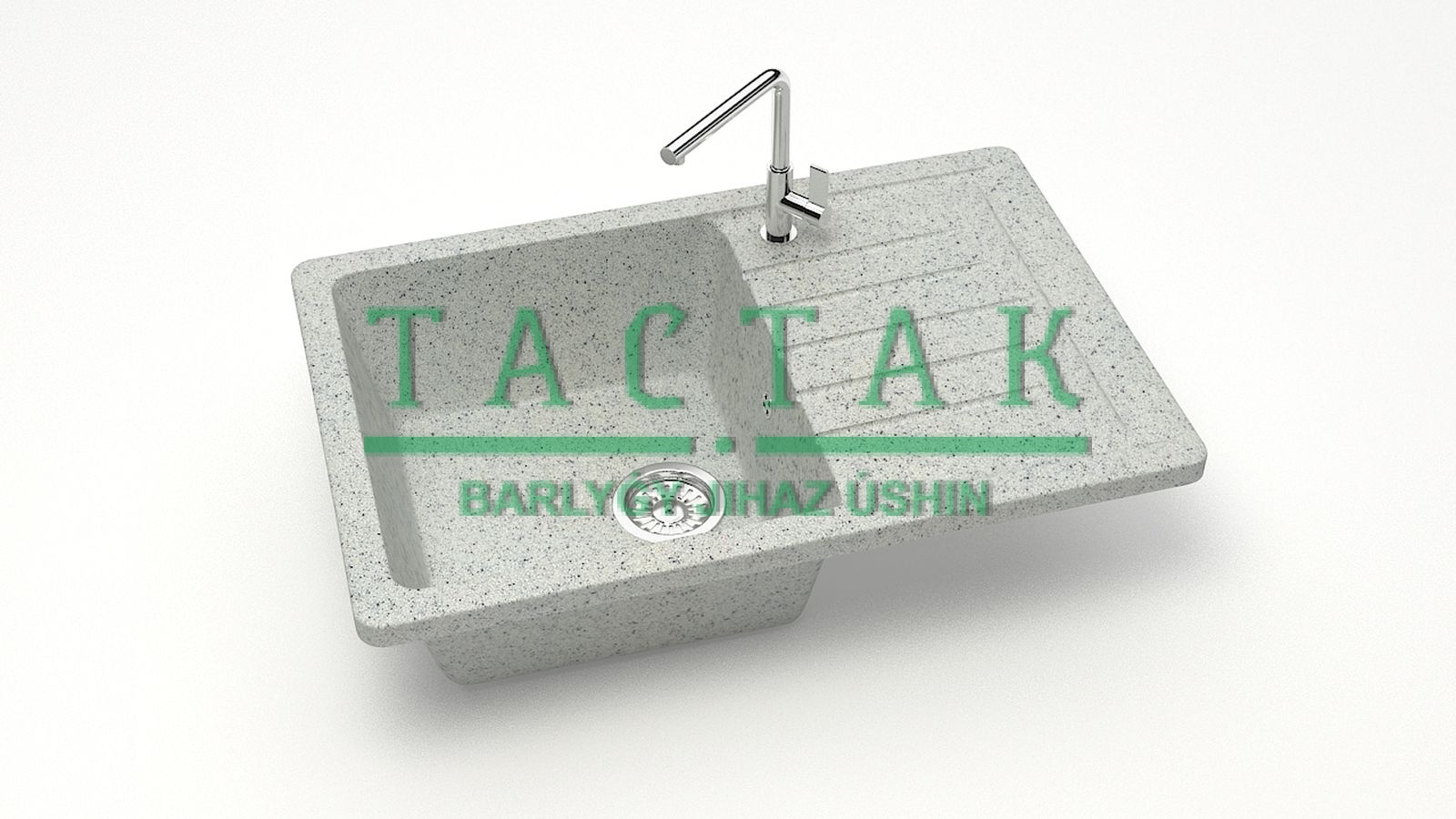 Мойка мат. Модель 16/Q10 (светл.сер). карел. камень ZETT led.