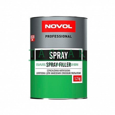 Шпатлёвка жидкая NOVOL SPRAY 0.8л.-6 1201