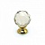Ручка-кнопка Crystal 22012.00.44S стекло (гранка), золото, D30,Metakor