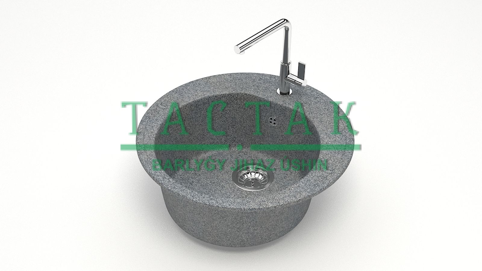 Мойка мат. Модель 3/Q8 (темн.сер). карел. камень ZETT led.