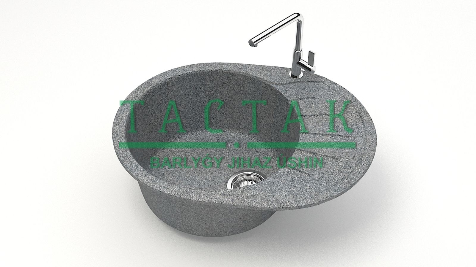 Мойка мат. Модель 10/Q8 (темн.сер). карел. камень ZETT led.