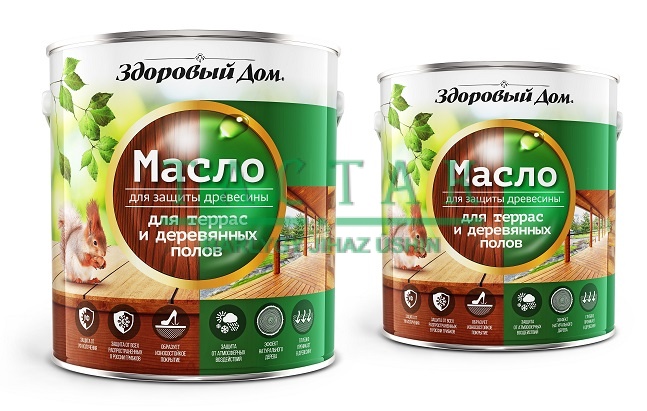 Масло для терасс и деревянных полов Здоровый дом орех 0,75л Л-С